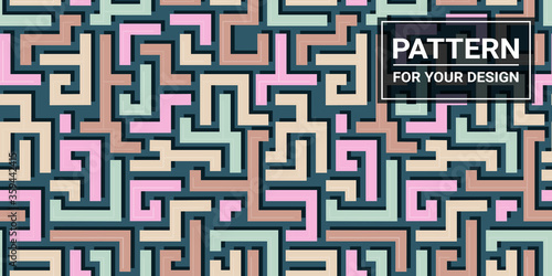 Abstract background. Multi-colored lines on a blue background. Seamless pattern.