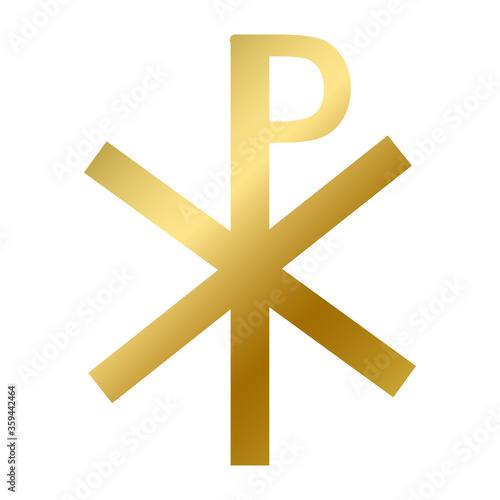 Chi rho symbol isolated christianity religion sign