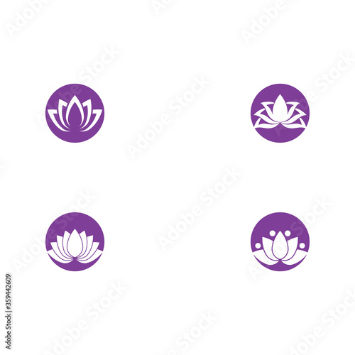 Set Beauty Vector lotus icon