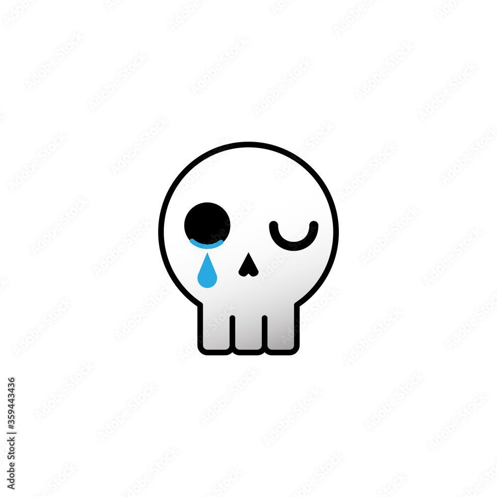 Crying skull icon. Abstract. Vector eps.10