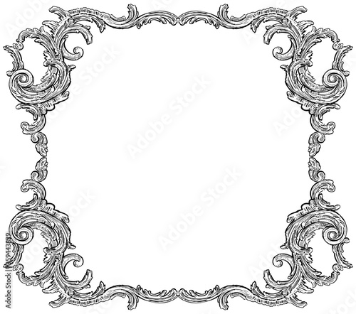 Vector image of drawn ornate framing in baroque style