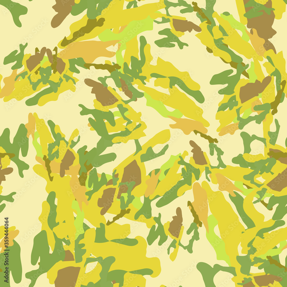UFO camouflage of various shades of yellow, green and brown colors UFO camouflage of various shades of yellow, green and brown colors