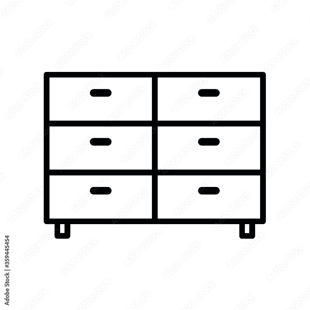 Drawer furniture design vector icon Drawer furniture design vector icon