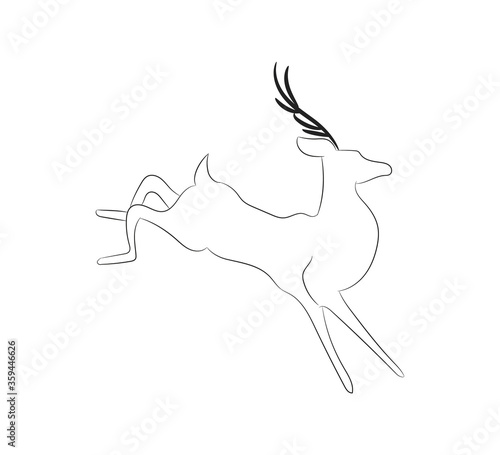 vector illustration deer drawing lines,