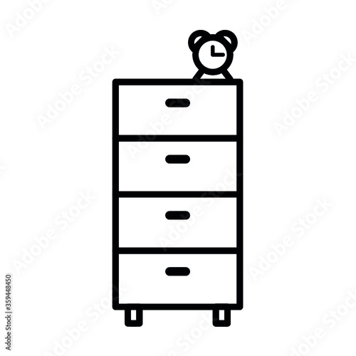 Drawer furniture design vector icon