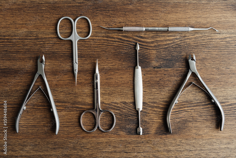manicure and pedicure tools top view manicure and pedicure tools top view