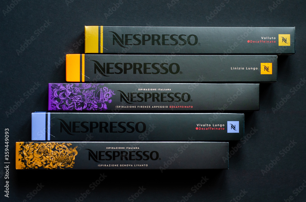 Kyiv, Ukraine - June 1, 2020: Nespresso coffee capsules foto de Stock |  Adobe Stock