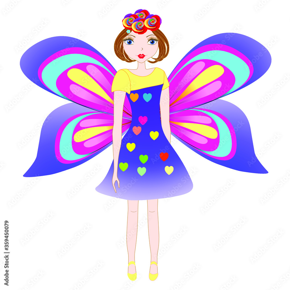 Fototapeta premium Cute little fairy isolated on a white background.