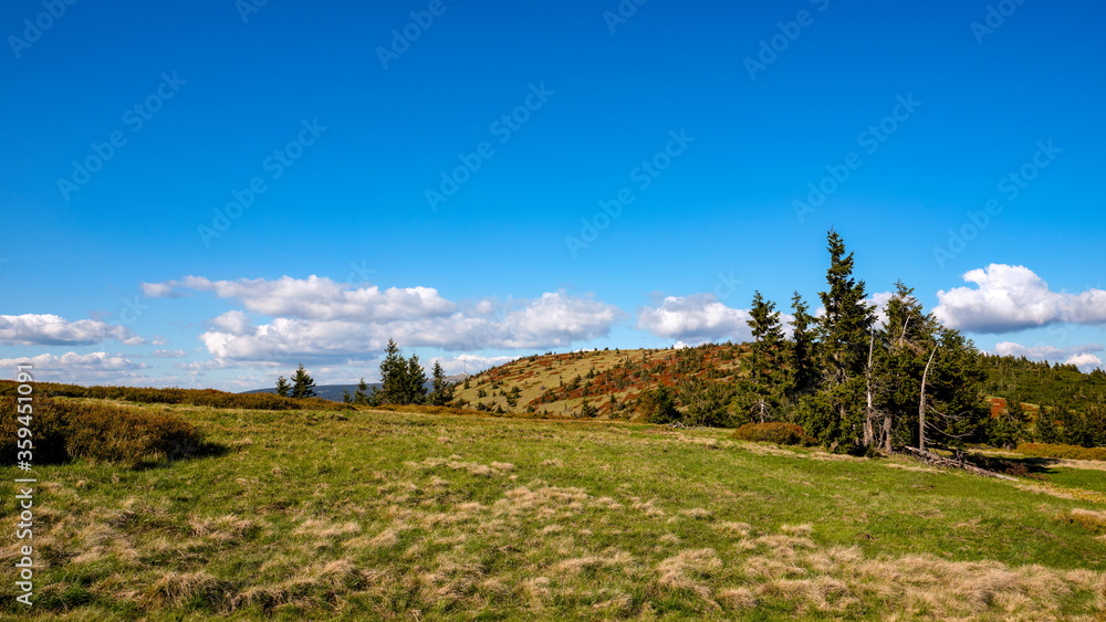 Colorful mountain ridge landscape, Jeseniky, Czech Republic