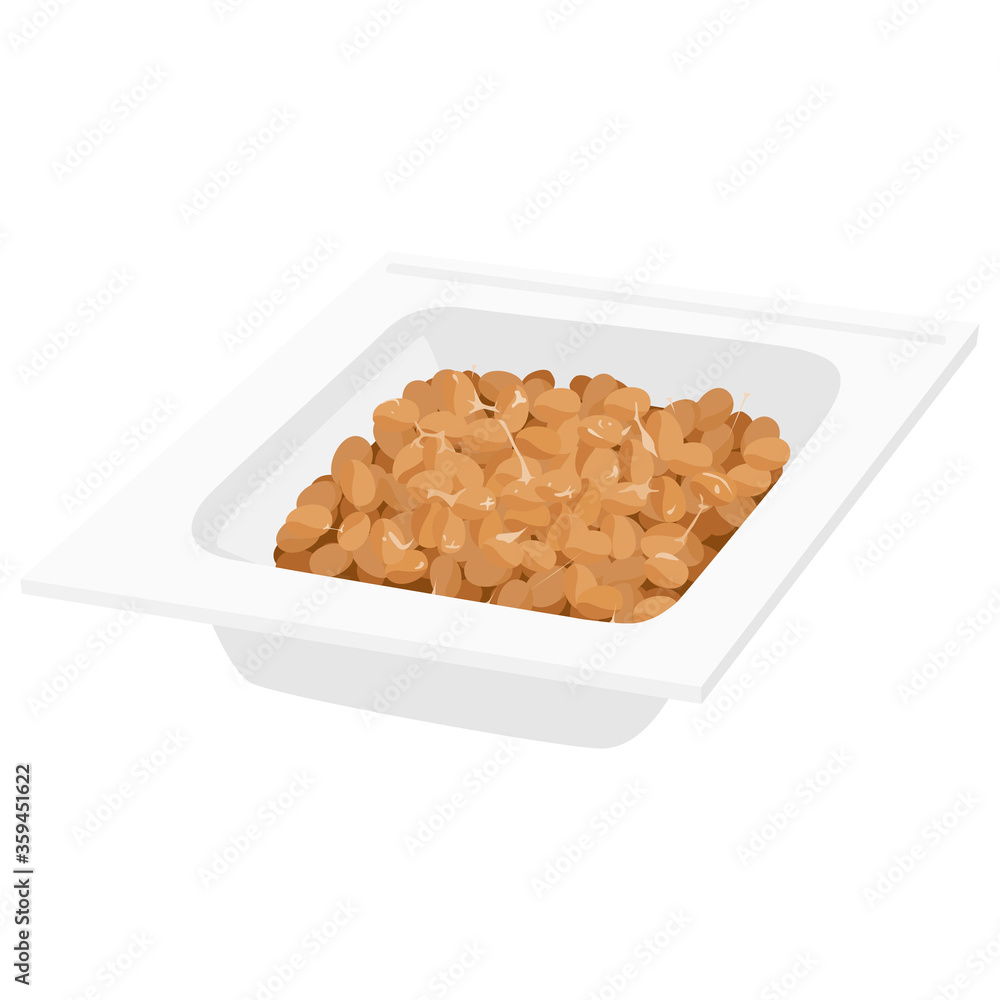 腸内環境にとても良い発酵食品の納豆のイラスト Stock Vector Adobe Stock