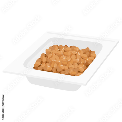 腸内環境にとても良い発酵食品の納豆のイラスト。