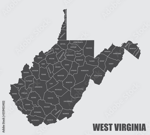 West Virginia county map