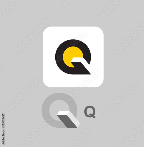 Letter Q related to the book. Logo. Vector.