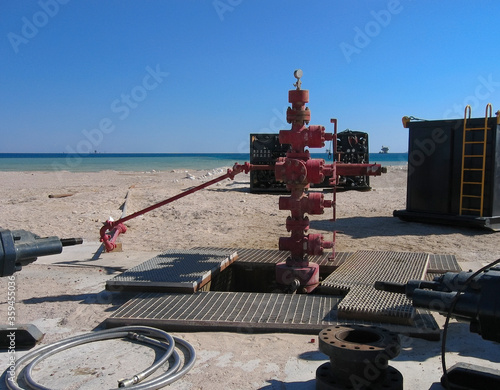 Onshore wellhead in Egypt being prepared for workover photo