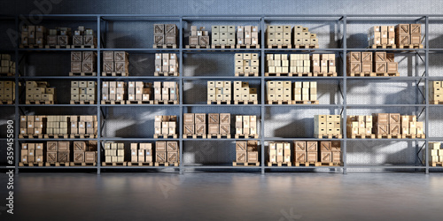 Tableau sur toile 3d rendering work of cargo system