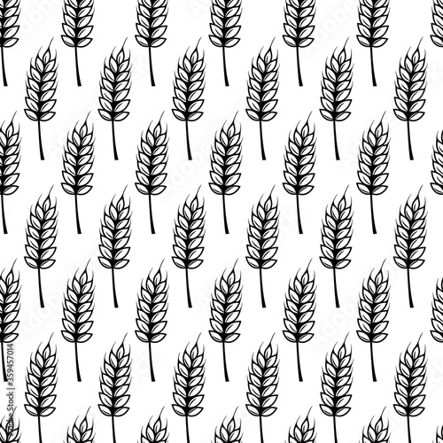 Vector seamless pattern with ears of wheat