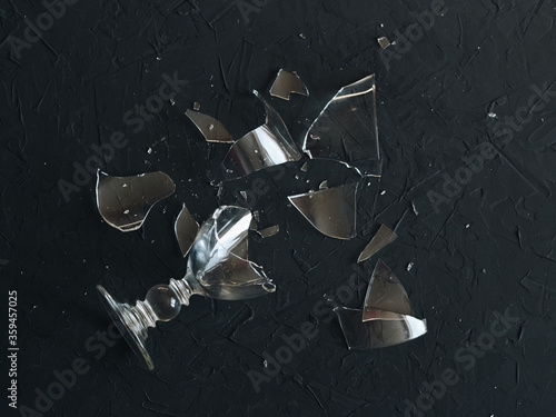 Wallpaper Mural Broken and smashed wineglass on a black background Torontodigital.ca