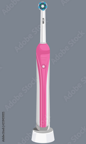 Electric toothbrush front view. Device for oral care.