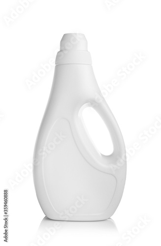Detergent in white plastic bottle