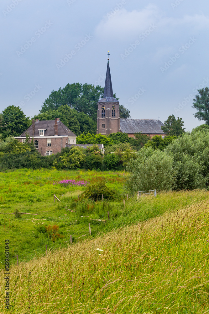 Idyllic Dutch little village Ooij in the Ooij polder located in the municipality of Berg en Dal, Gelderland in the Nethelands