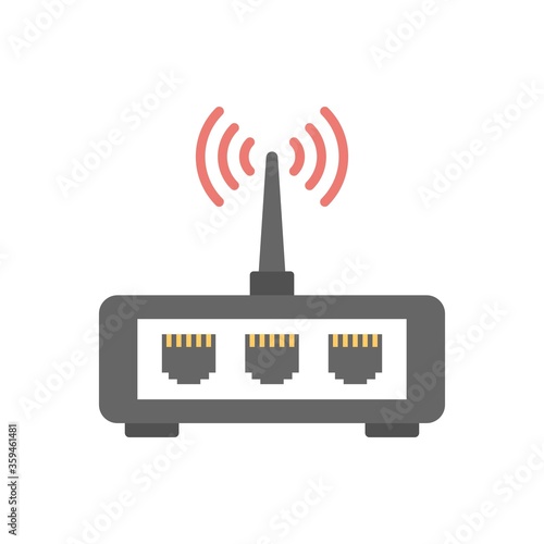 Bilde på lerret Wireless router flat icon illustration isolated on white background