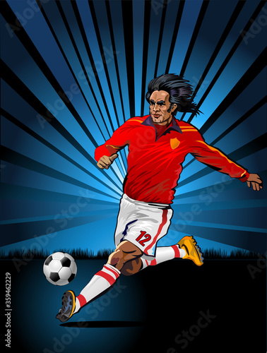Red Soccer striker