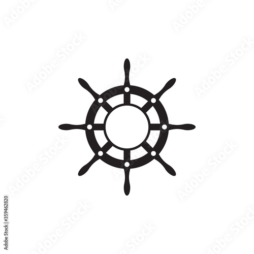 Ship wheel steering symbol vector icon