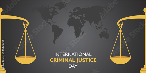 Canvas-taulu vector illustration for International Criminal Justice Day observed on 17th July