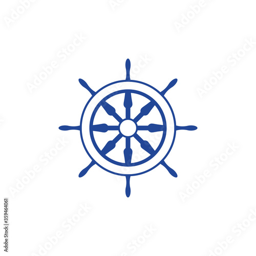 Ship wheel steering symbol vector icon