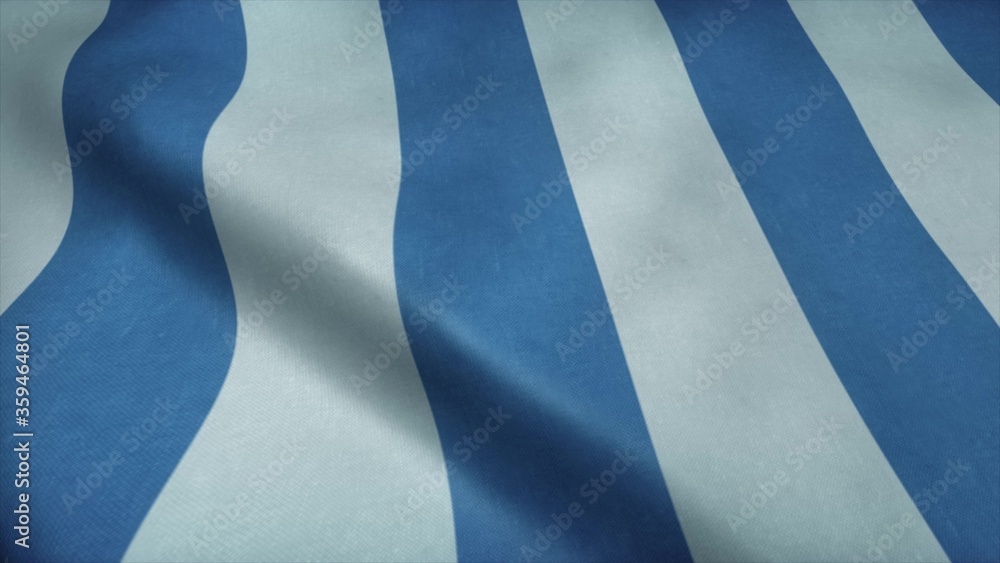 Flag of Mar del Plata, city of Argentina, waving in wind. Realistic flag background. 3d rendering Flag of Mar del Plata, city of Argentina, waving in wind. Realistic flag background. 3d rendering