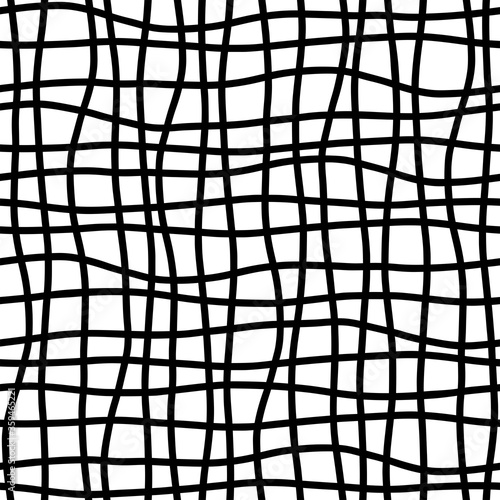 Checkeres seanless pattern. Hand drawn lines.