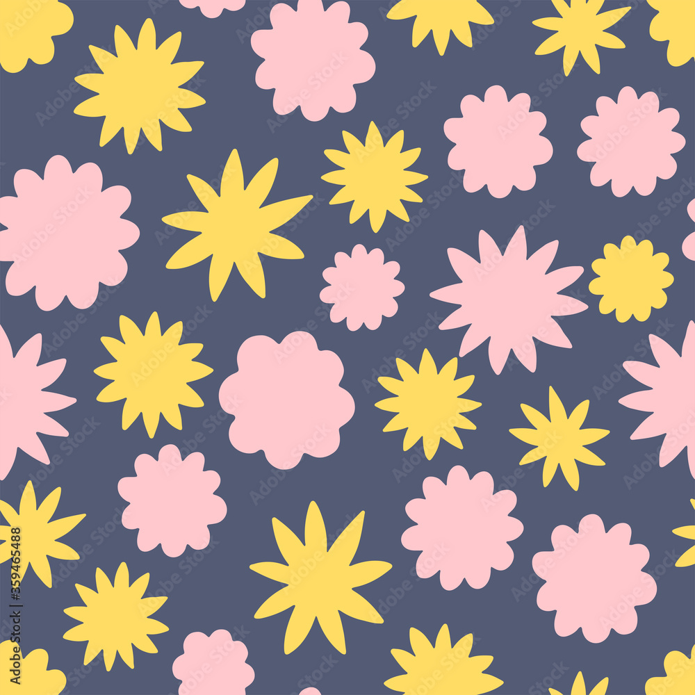 Seamless pattern with mini flowers. Hand drawn fabric. Seamless pattern with mini flowers. Hand drawn fabric.