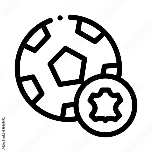 leather soccer ball icon vector. leather soccer ball sign. isolated contour symbol illustration