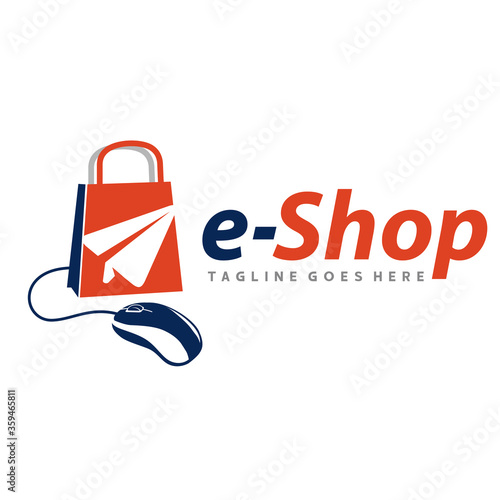 Online Shop Logo. Ecommerce Logo Design Vector