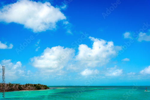 Cloudy sky over Florida Keys shore