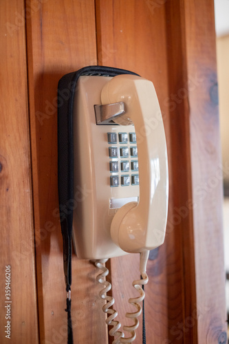 Retro phone on wall