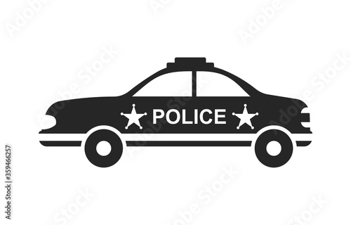 Police car vector icon. Clipart image isolated on white background.