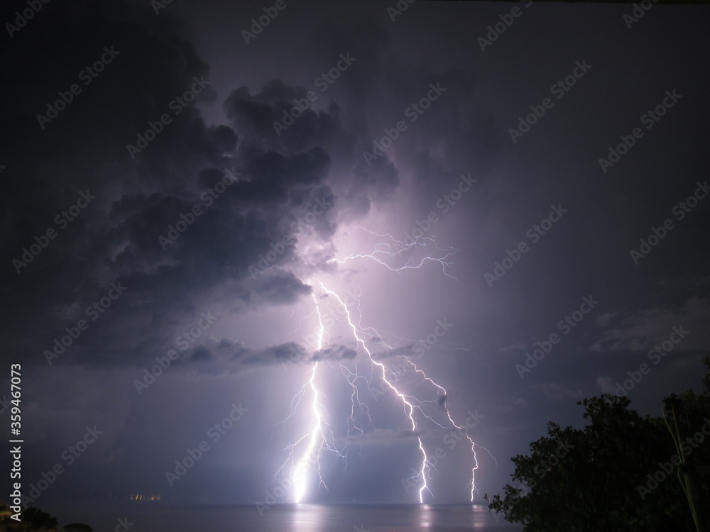 Thunderstorm in Tuscany sea