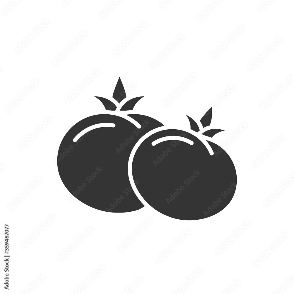 Tomatoes black glyph icon. Red tomato sign. Natural vegetable concept. Healthy, organic food. Cooking ingredient. Pictogram for web page, mobile app, promo. UI UX GUI design element. Tomatoes black glyph icon. Red tomato sign. Natural vegetable concept. Healthy, organic food. Cooking ingredient. Pictogram for web page, mobile app, promo. UI UX GUI design element.