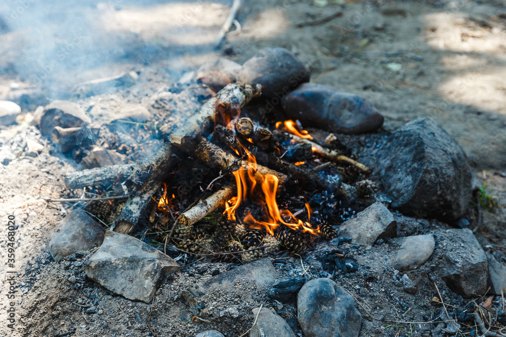 fire burns in bonfire camping outdoor vacations fire burns in bonfire camping outdoor vacations