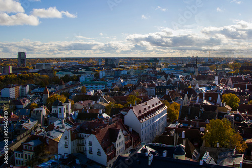 City view of Tallinn. Buildings and architecture exterior view in old town of Tallinn. photo