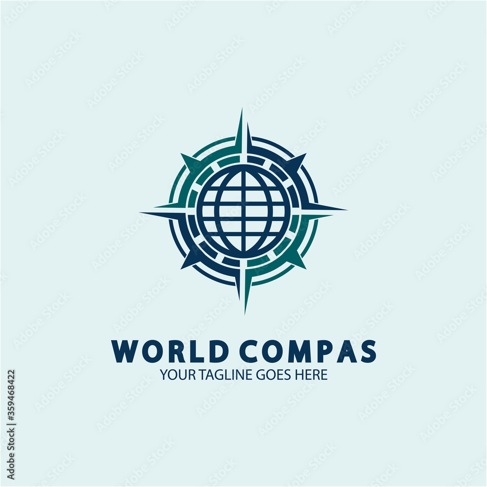 World Compass logo design, world logo concept, compass logo concept, earth icon, north, west, east and south direction, suitable for business and app logo or icon World Compass logo design, world logo concept, compass logo concept, earth icon, north, west, east and south direction, suitable for business and app logo or icon
