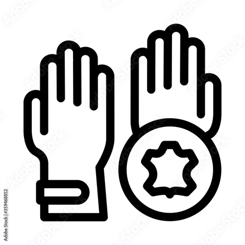 leather gloves icon vector. leather gloves sign. isolated contour symbol illustration