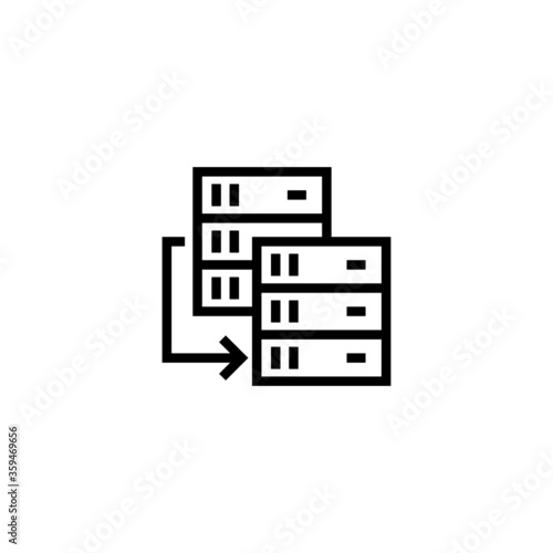 Database Mirroring icon in black line style icon, style isolated on white background