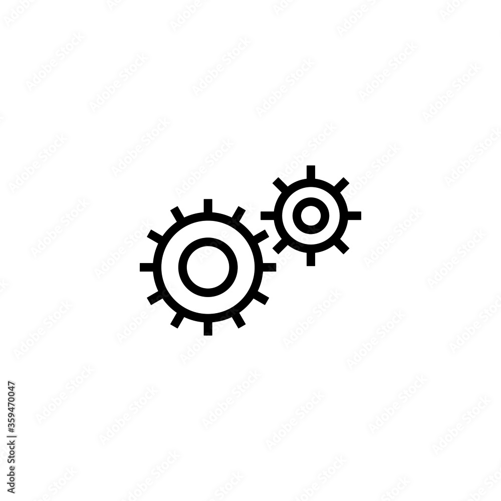 System Preferences icon in black line style icon, style isolated on white background