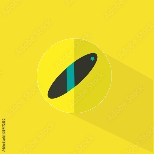 Skiboard flat icon. A skiboard used to drive in sea water.