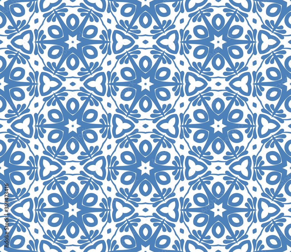 Fototapeta premium Abstract thin line curly seamless pattern. Linear ornamental geometric background. Wrapping paper. Vector illustration. 