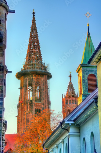 Freiburg Minster, the cathedral of Freiburg im Breisgau, southwest Germany