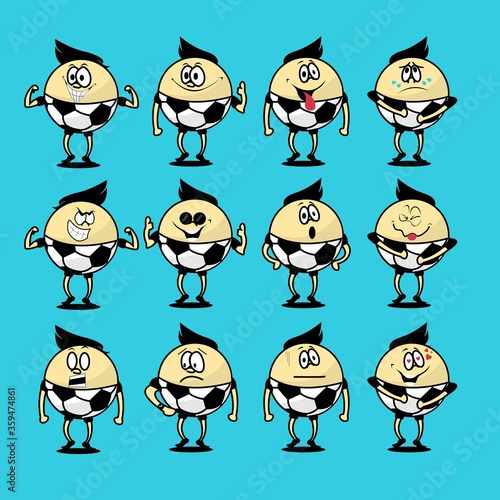 Bundle set Illustration of  Football Kids Character