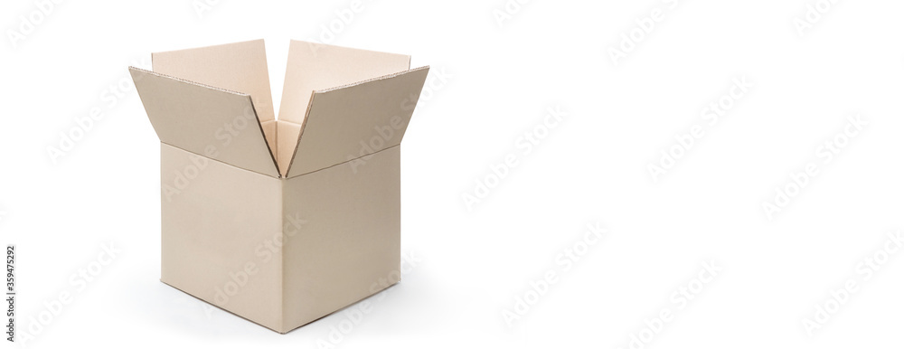 Brown paper box isolated on white background., Parcel delivery concept Brown paper box isolated on white background., Parcel delivery concept
